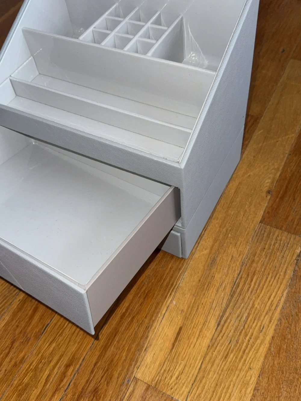 Grey Makeup Organizer Box with Drawers